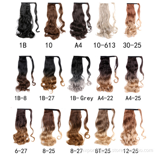 Wholesale Synthetic Wave Ponytail Crochet Hair Extension Synthetic Hair Pieces Attachment Hair for Braids